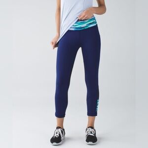 LULULEMON Pace Rival Crop Hero Blue / Seven Wonders Multi